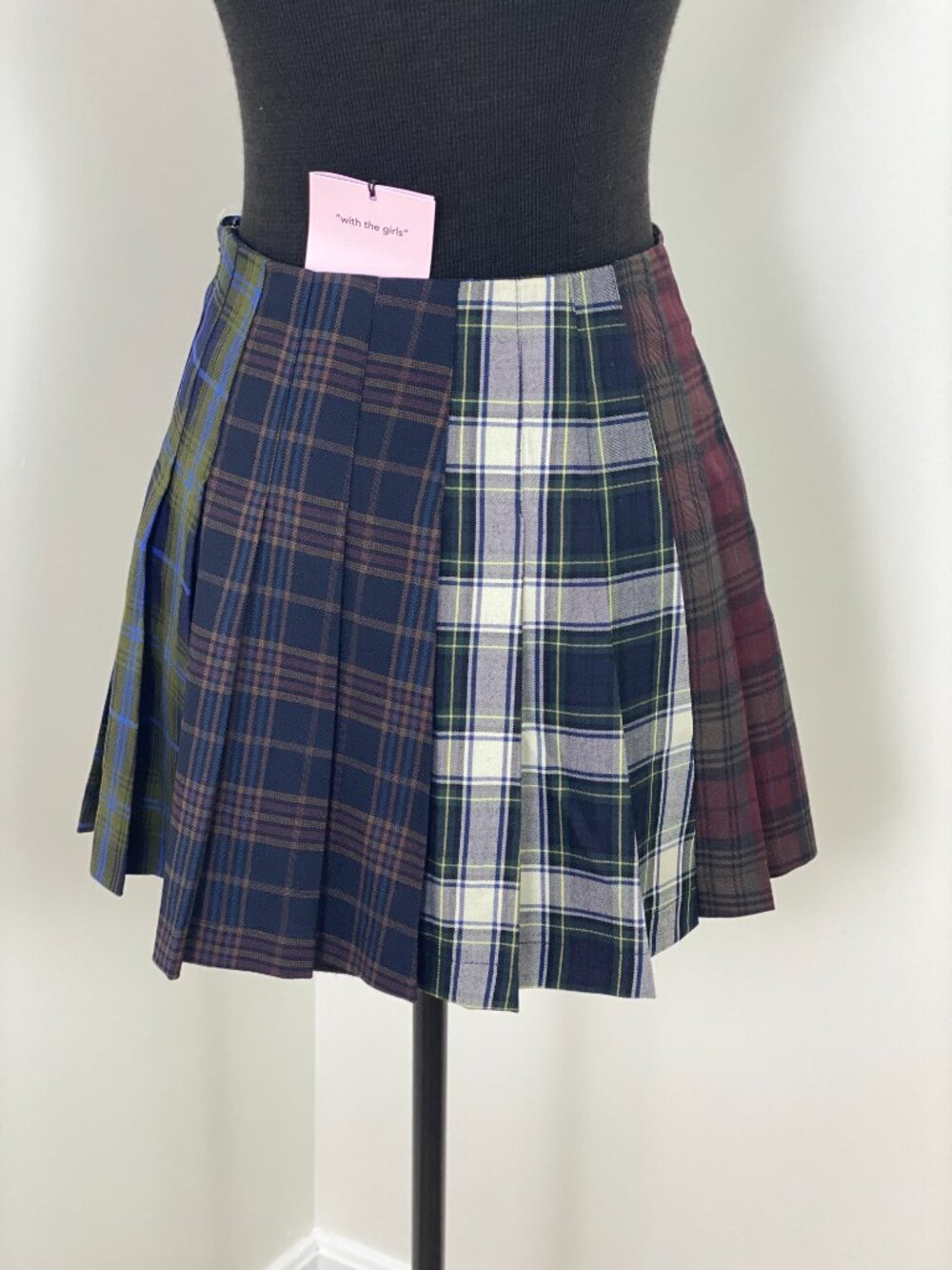 NWT Avec Les Filles Multi-Plaid Pleated Mini Skirt - Size 0 - Picture 3 of 10